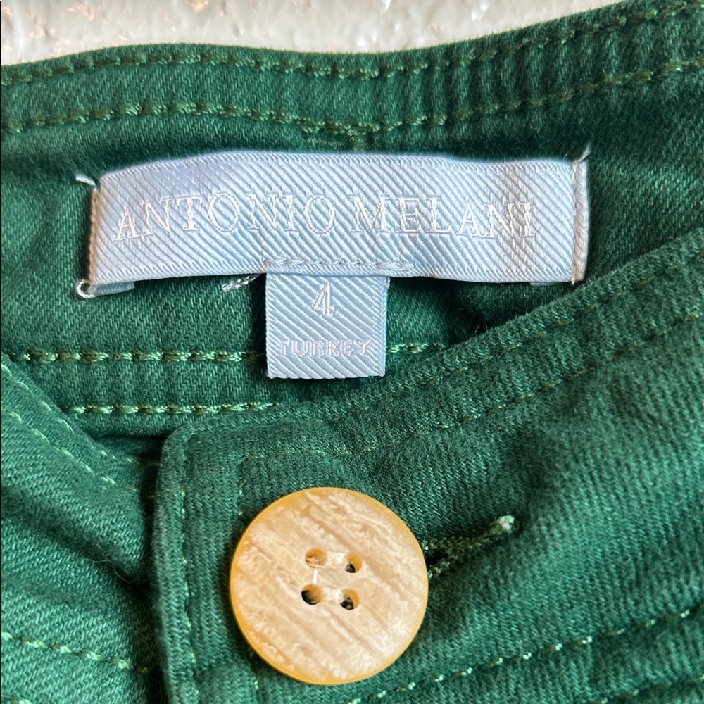 Antonio Melani Emerald Green ankle cropped jeans size 4 - Picture 2 of 5